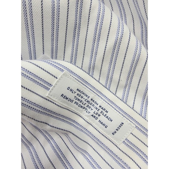 Brooks Brothers 346 Slim Fit Blue Pin Stripe Point French Cuff Men's Size 17-35 - Picture 6 of 7